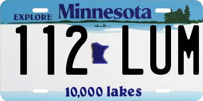 MN license plate 112LUM