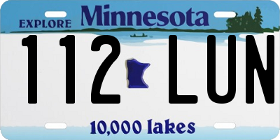 MN license plate 112LUN