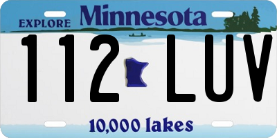 MN license plate 112LUV