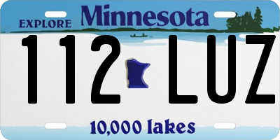 MN license plate 112LUZ