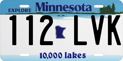 MN license plate 112LVK