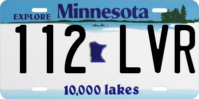 MN license plate 112LVR
