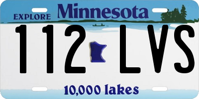MN license plate 112LVS