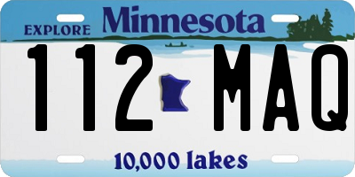 MN license plate 112MAQ