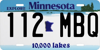 MN license plate 112MBQ