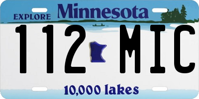 MN license plate 112MIC