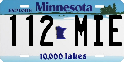 MN license plate 112MIE