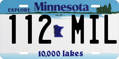 MN license plate 112MIL