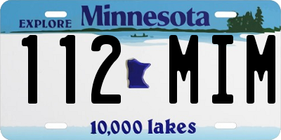 MN license plate 112MIM