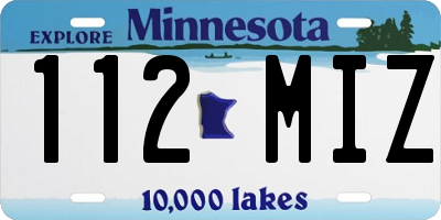 MN license plate 112MIZ