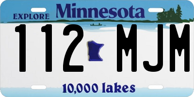 MN license plate 112MJM
