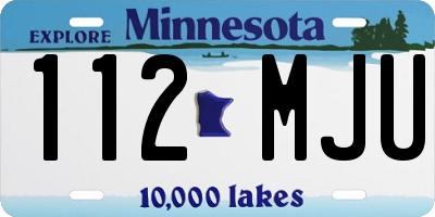 MN license plate 112MJU