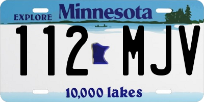 MN license plate 112MJV