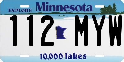 MN license plate 112MYW