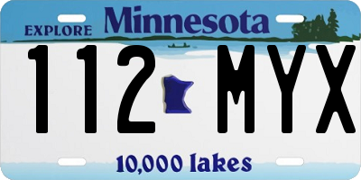 MN license plate 112MYX