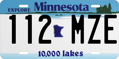 MN license plate 112MZE