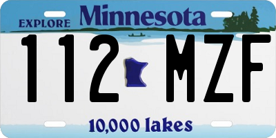 MN license plate 112MZF