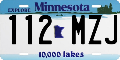 MN license plate 112MZJ