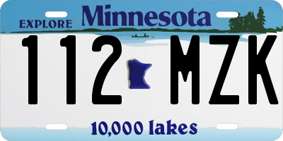 MN license plate 112MZK