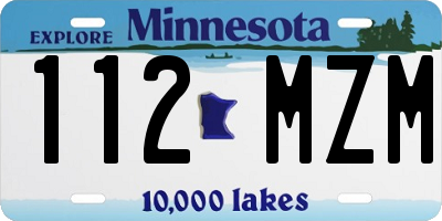 MN license plate 112MZM