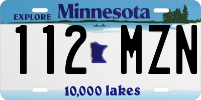 MN license plate 112MZN