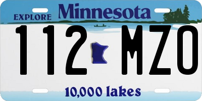 MN license plate 112MZO