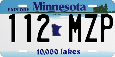 MN license plate 112MZP
