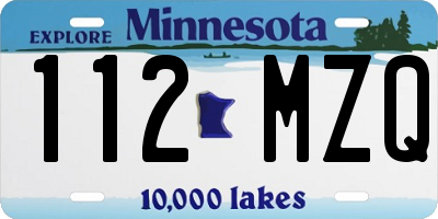 MN license plate 112MZQ