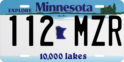 MN license plate 112MZR
