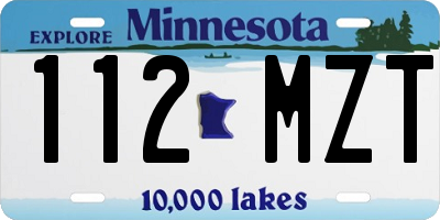 MN license plate 112MZT