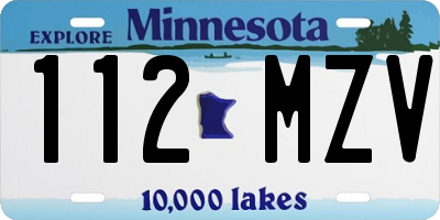 MN license plate 112MZV