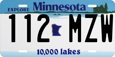 MN license plate 112MZW