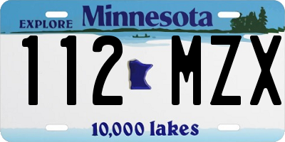 MN license plate 112MZX