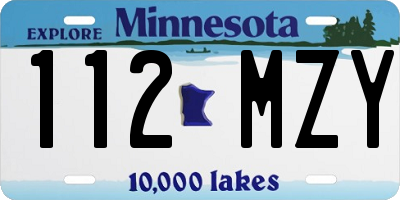 MN license plate 112MZY