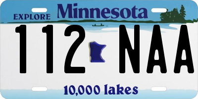 MN license plate 112NAA
