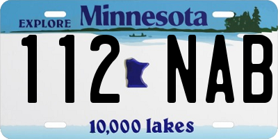 MN license plate 112NAB