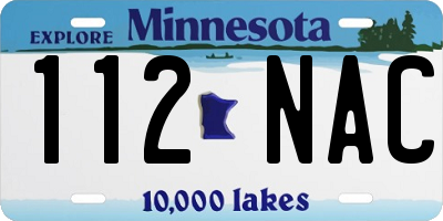 MN license plate 112NAC