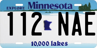 MN license plate 112NAE