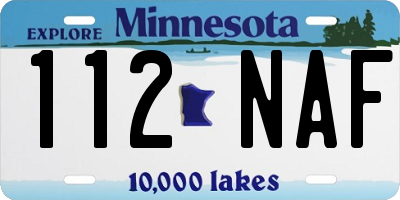 MN license plate 112NAF