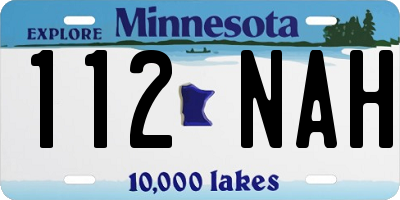 MN license plate 112NAH