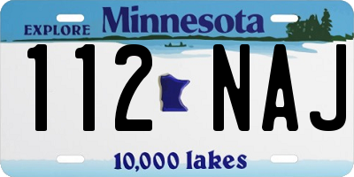 MN license plate 112NAJ