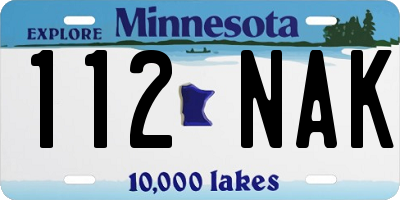 MN license plate 112NAK