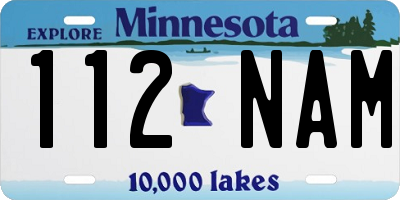 MN license plate 112NAM