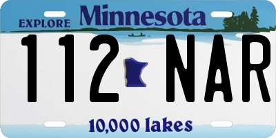 MN license plate 112NAR