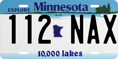 MN license plate 112NAX