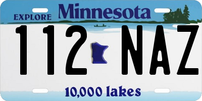 MN license plate 112NAZ