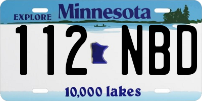 MN license plate 112NBD