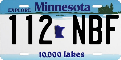 MN license plate 112NBF