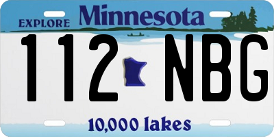 MN license plate 112NBG