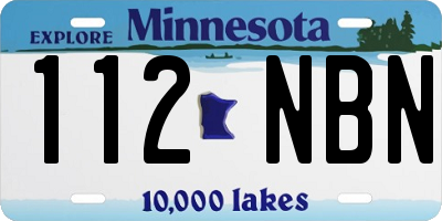 MN license plate 112NBN
